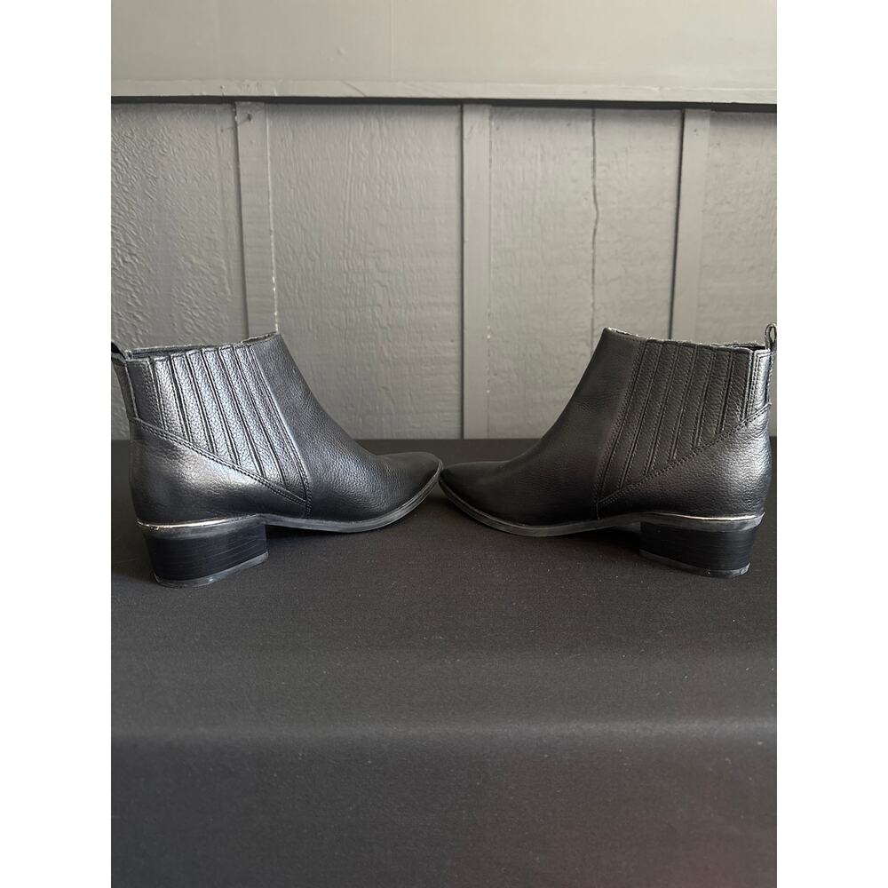MARC FISHER Missir Black Leather Chelsea Boots Block Heel Pointed Toe Size 6 - Picture 8 of 13